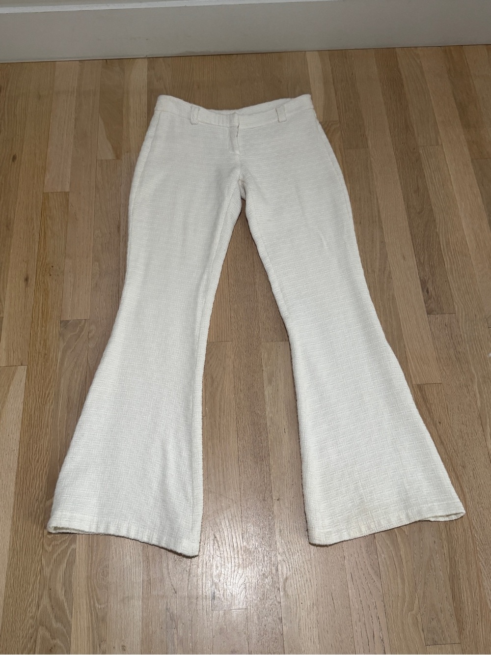 Alexis Women's Cream Textured Flare Pants